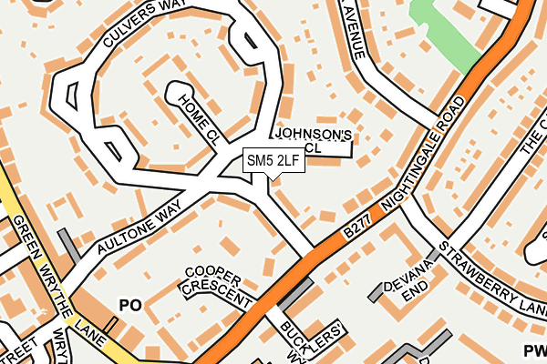 SM5 2LF map - OS OpenMap – Local (Ordnance Survey)