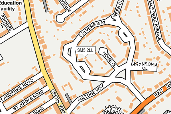 SM5 2LL map - OS OpenMap – Local (Ordnance Survey)