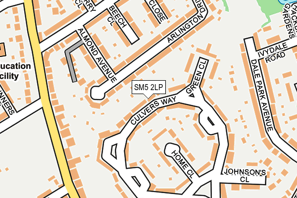 SM5 2LP map - OS OpenMap – Local (Ordnance Survey)