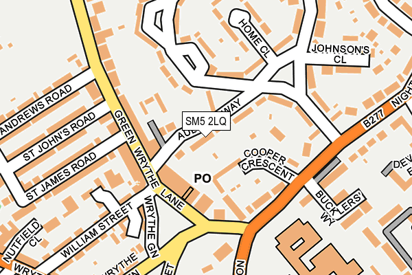 SM5 2LQ map - OS OpenMap – Local (Ordnance Survey)