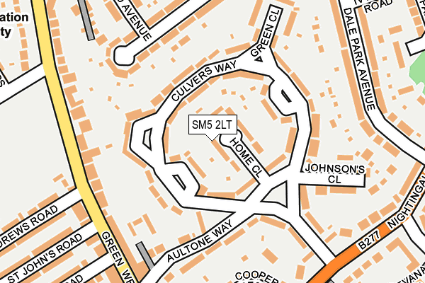 SM5 2LT map - OS OpenMap – Local (Ordnance Survey)