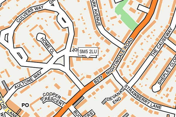 SM5 2LU map - OS OpenMap – Local (Ordnance Survey)