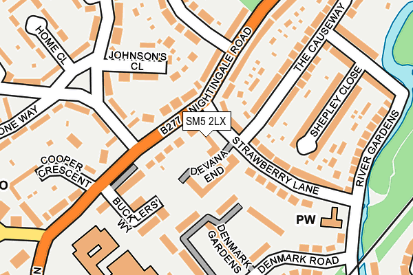 SM5 2LX map - OS OpenMap – Local (Ordnance Survey)