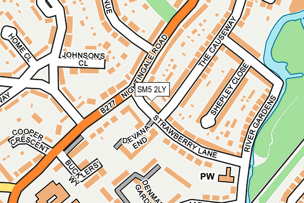 SM5 2LY map - OS OpenMap – Local (Ordnance Survey)
