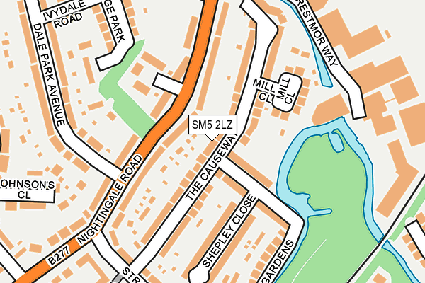 SM5 2LZ map - OS OpenMap – Local (Ordnance Survey)