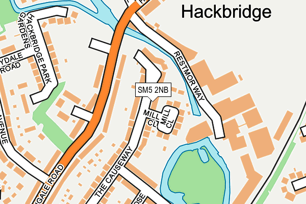 SM5 2NB map - OS OpenMap – Local (Ordnance Survey)