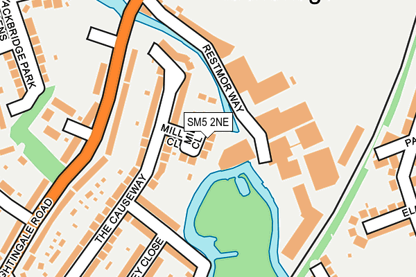 SM5 2NE map - OS OpenMap – Local (Ordnance Survey)