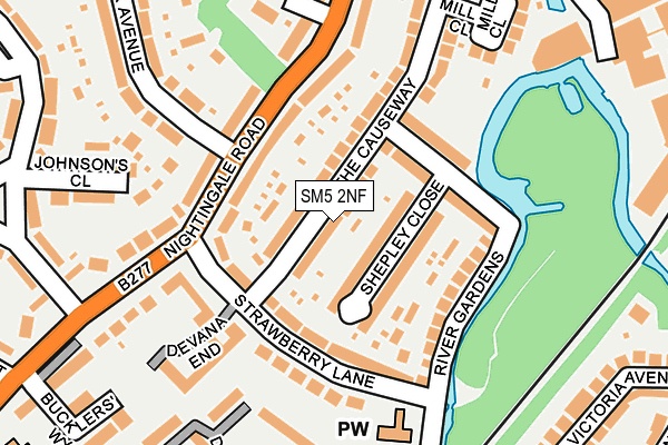 SM5 2NF map - OS OpenMap – Local (Ordnance Survey)