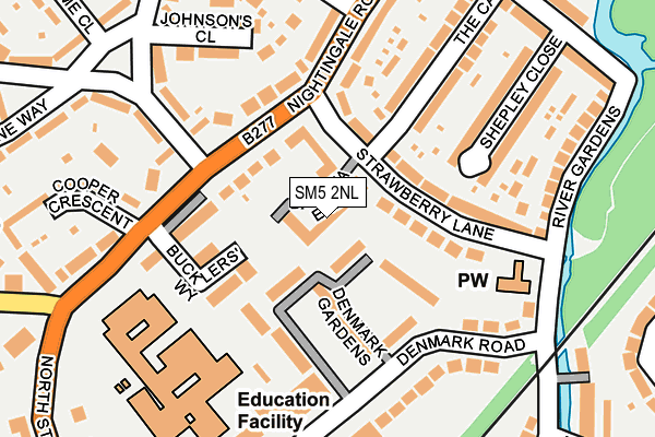 SM5 2NL map - OS OpenMap – Local (Ordnance Survey)