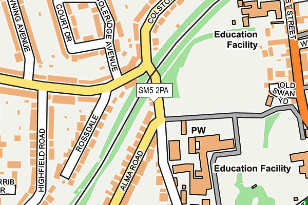 SM5 2PA map - OS OpenMap – Local (Ordnance Survey)