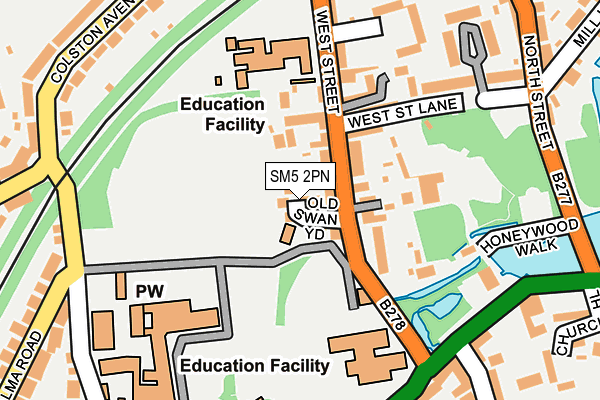 SM5 2PN map - OS OpenMap – Local (Ordnance Survey)