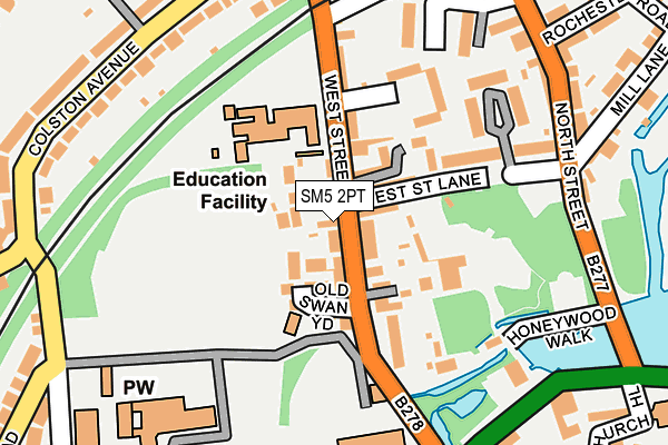 SM5 2PT map - OS OpenMap – Local (Ordnance Survey)