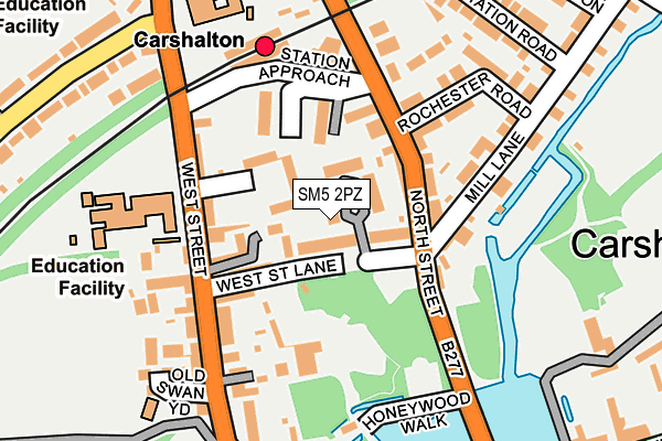 SM5 2PZ map - OS OpenMap – Local (Ordnance Survey)