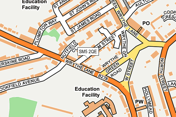 SM5 2QE map - OS OpenMap – Local (Ordnance Survey)