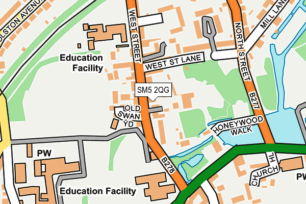 SM5 2QG map - OS OpenMap – Local (Ordnance Survey)