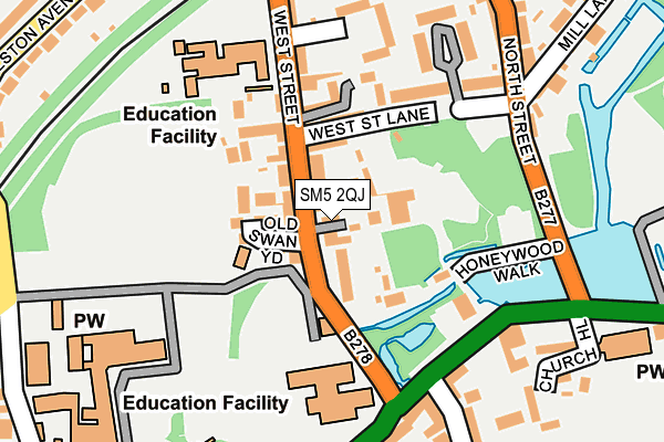 SM5 2QJ map - OS OpenMap – Local (Ordnance Survey)