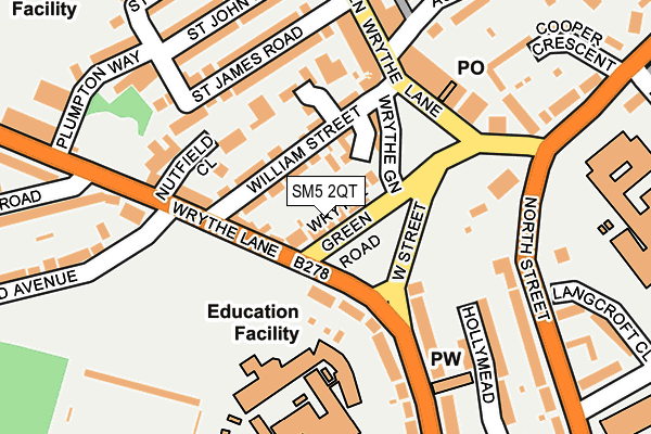 SM5 2QT map - OS OpenMap – Local (Ordnance Survey)