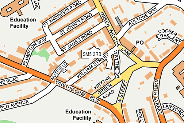 SM5 2RB map - OS OpenMap – Local (Ordnance Survey)