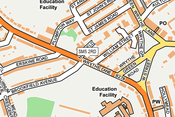 SM5 2RD map - OS OpenMap – Local (Ordnance Survey)