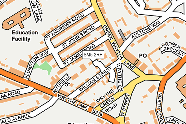 SM5 2RF map - OS OpenMap – Local (Ordnance Survey)