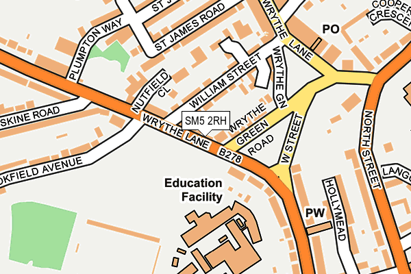 SM5 2RH map - OS OpenMap – Local (Ordnance Survey)