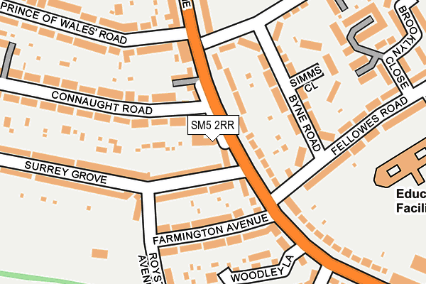 SM5 2RR map - OS OpenMap – Local (Ordnance Survey)