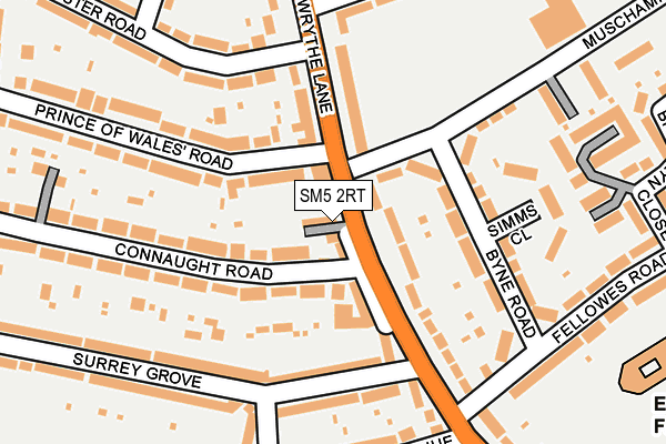 SM5 2RT map - OS OpenMap – Local (Ordnance Survey)