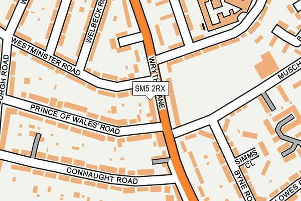 SM5 2RX map - OS OpenMap – Local (Ordnance Survey)