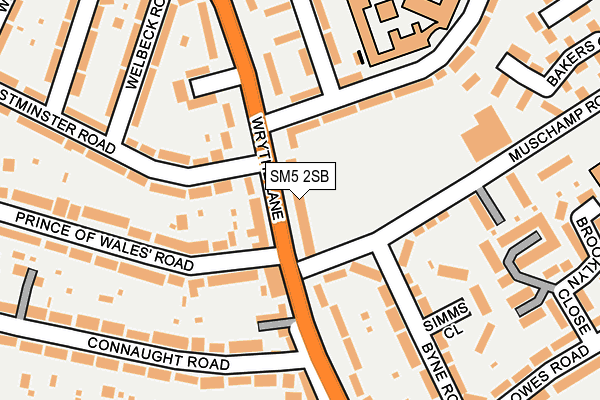 SM5 2SB map - OS OpenMap – Local (Ordnance Survey)