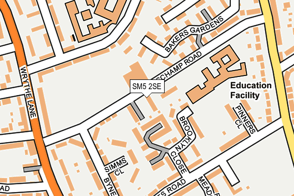 SM5 2SE map - OS OpenMap – Local (Ordnance Survey)