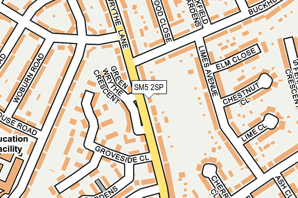 SM5 2SP map - OS OpenMap – Local (Ordnance Survey)