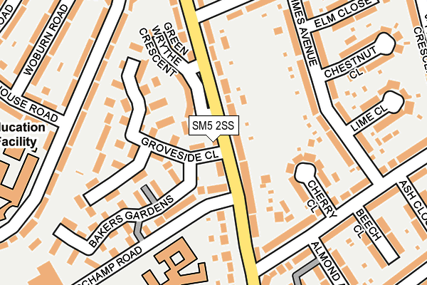 SM5 2SS map - OS OpenMap – Local (Ordnance Survey)
