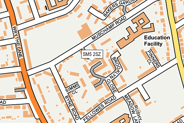 SM5 2SZ map - OS OpenMap – Local (Ordnance Survey)