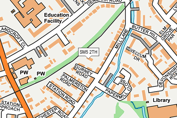 SM5 2TH map - OS OpenMap – Local (Ordnance Survey)