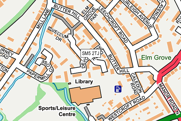 SM5 2TJ map - OS OpenMap – Local (Ordnance Survey)