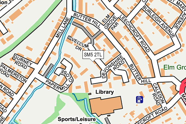 SM5 2TL map - OS OpenMap – Local (Ordnance Survey)