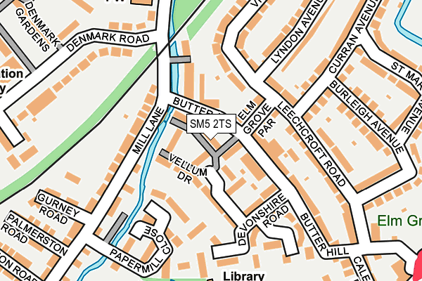 SM5 2TS map - OS OpenMap – Local (Ordnance Survey)