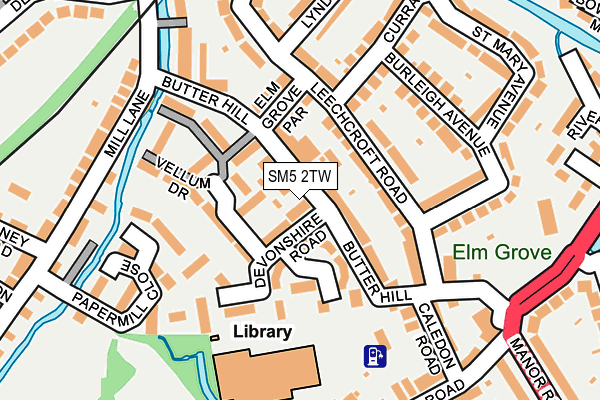 SM5 2TW map - OS OpenMap – Local (Ordnance Survey)