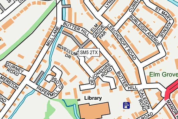 SM5 2TX map - OS OpenMap – Local (Ordnance Survey)