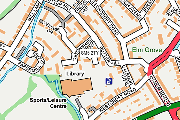 SM5 2TY map - OS OpenMap – Local (Ordnance Survey)