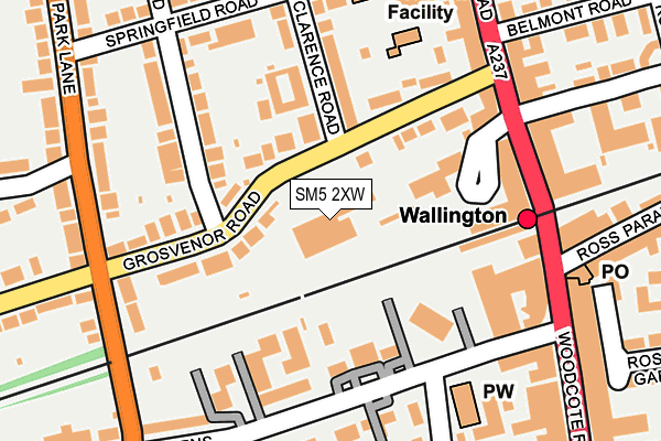 SM5 2XW map - OS OpenMap – Local (Ordnance Survey)