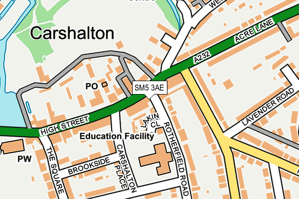 SM5 3AE map - OS OpenMap – Local (Ordnance Survey)