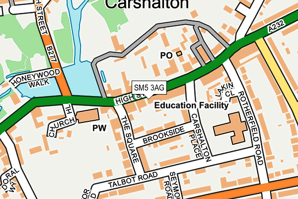 SM5 3AG map - OS OpenMap – Local (Ordnance Survey)