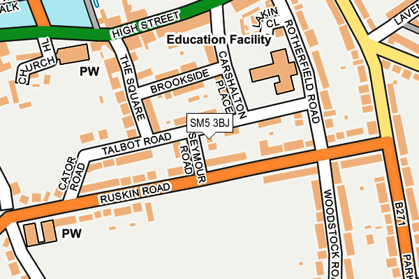 SM5 3BJ map - OS OpenMap – Local (Ordnance Survey)