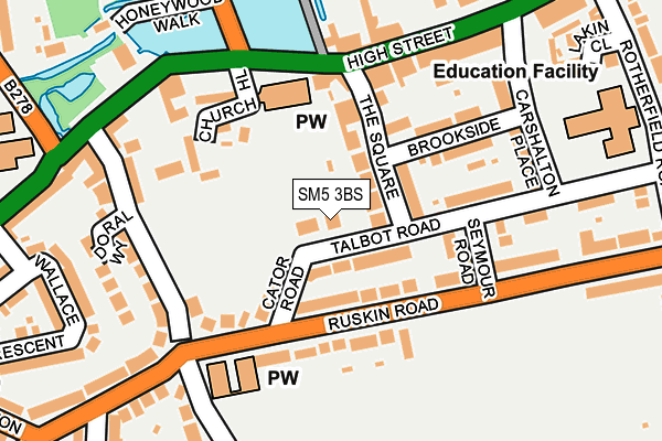 SM5 3BS map - OS OpenMap – Local (Ordnance Survey)