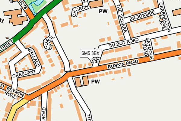 SM5 3BX map - OS OpenMap – Local (Ordnance Survey)