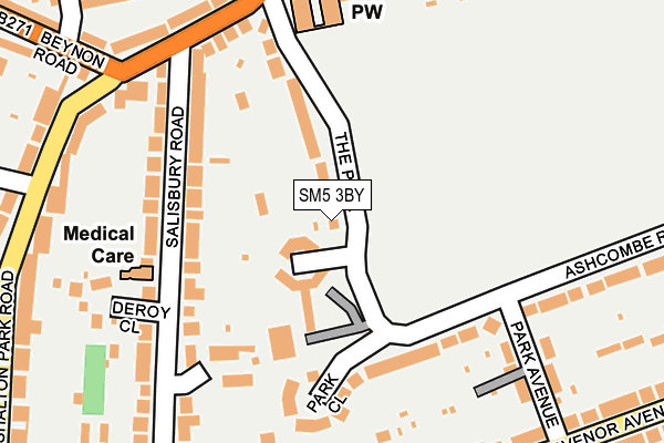 SM5 3BY map - OS OpenMap – Local (Ordnance Survey)