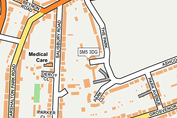 SM5 3DG map - OS OpenMap – Local (Ordnance Survey)
