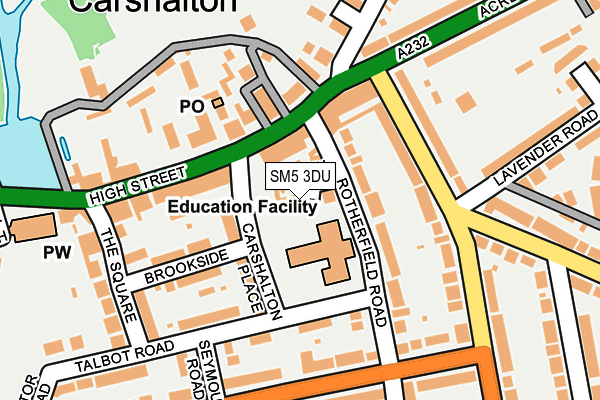 SM5 3DU map - OS OpenMap – Local (Ordnance Survey)