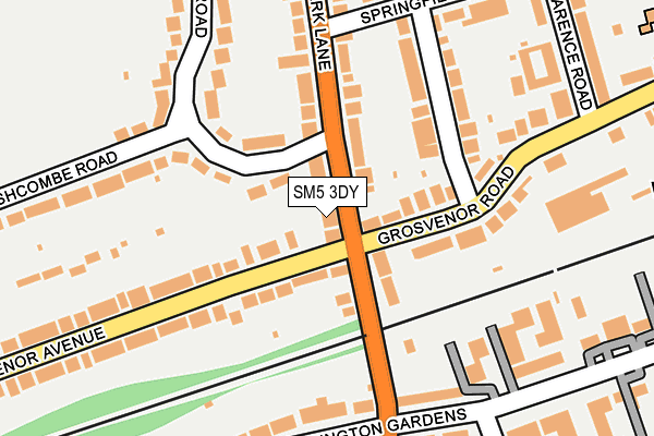 SM5 3DY map - OS OpenMap – Local (Ordnance Survey)